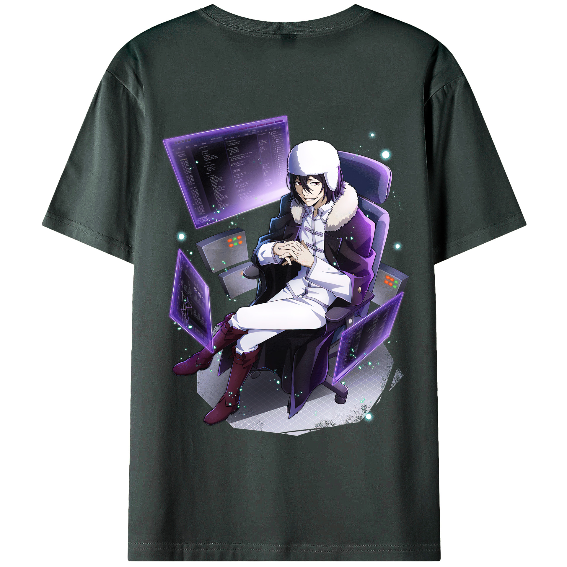 （画像用） 文豪ストレイドッグス Bungo Stray Dogs 綿100％ メンズ半袖Tシャツ（バックプリント） 通気性